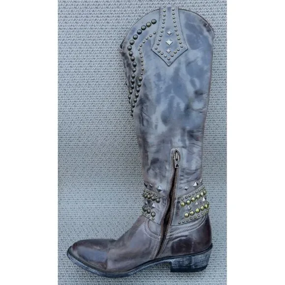 Old Gringo Belinda Womens Size 7 B Brown Studded 18.5" Tall Western Boots - Picture 6 of 16